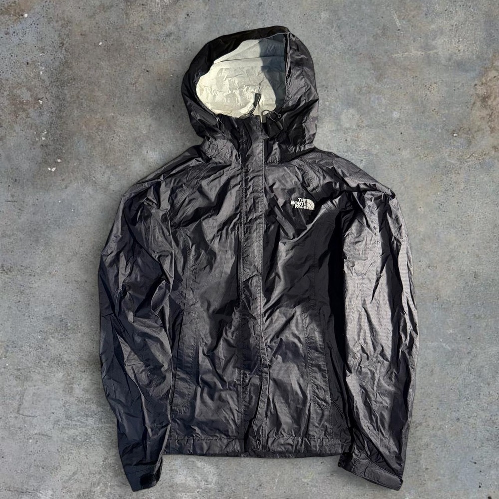 The North Face Black Hooded Rain Jacket Women's XS Lightweight Packable